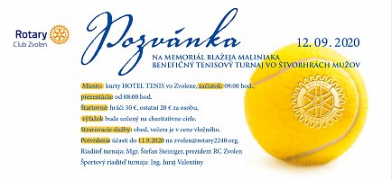 Memoriál Blažeja Maliniaka - benefičný tenisový turnaj vo štvorhrách